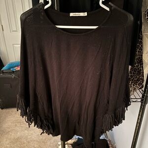 Red Haute poncho top